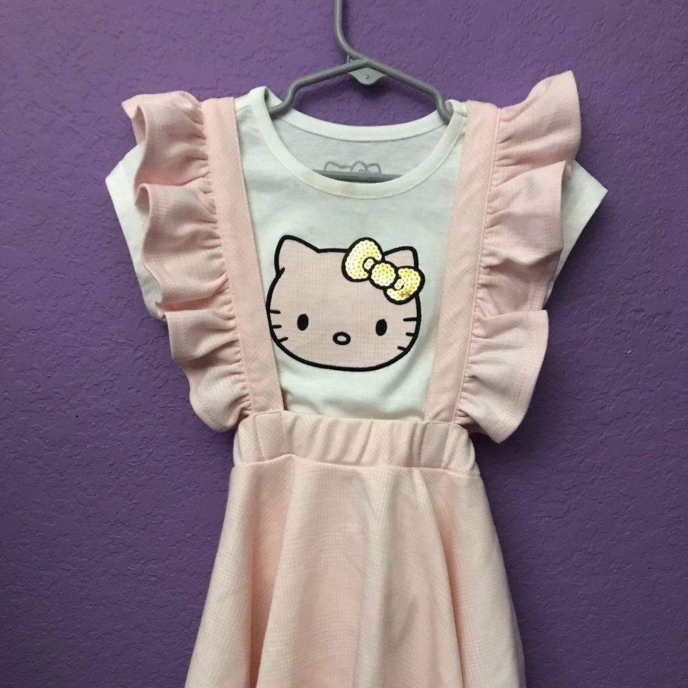 Hello kitty pleated overall skirt
